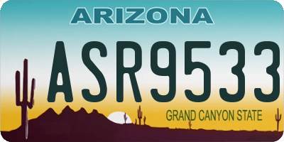 AZ license plate ASR9533