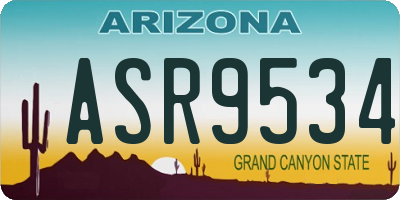 AZ license plate ASR9534