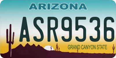 AZ license plate ASR9536