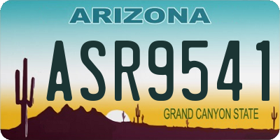 AZ license plate ASR9541