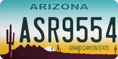 AZ license plate ASR9554