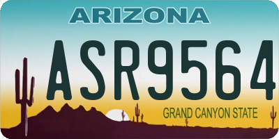 AZ license plate ASR9564