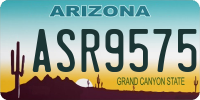 AZ license plate ASR9575