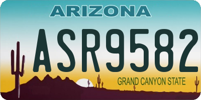 AZ license plate ASR9582