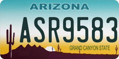AZ license plate ASR9583