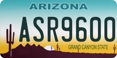 AZ license plate ASR9600