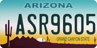 AZ license plate ASR9605