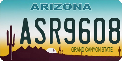 AZ license plate ASR9608
