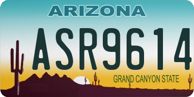 AZ license plate ASR9614