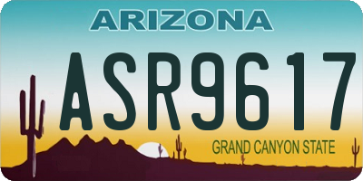 AZ license plate ASR9617
