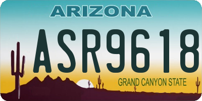 AZ license plate ASR9618