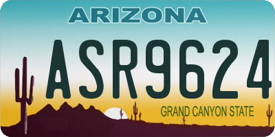 AZ license plate ASR9624