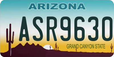 AZ license plate ASR9630