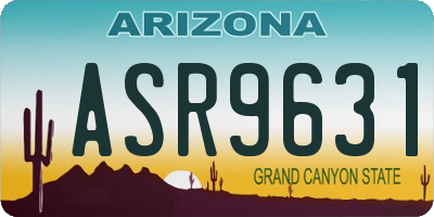 AZ license plate ASR9631