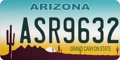 AZ license plate ASR9632