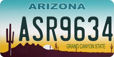 AZ license plate ASR9634
