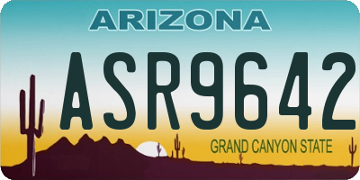AZ license plate ASR9642