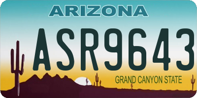 AZ license plate ASR9643