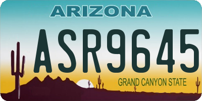 AZ license plate ASR9645