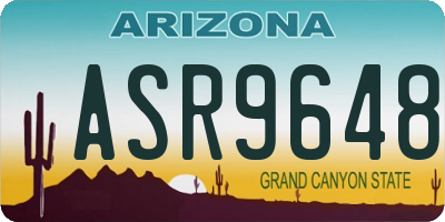 AZ license plate ASR9648