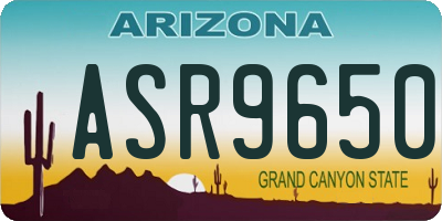 AZ license plate ASR9650