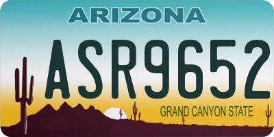 AZ license plate ASR9652