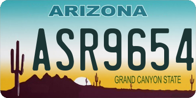 AZ license plate ASR9654