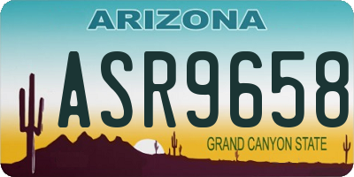 AZ license plate ASR9658