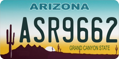 AZ license plate ASR9662