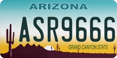 AZ license plate ASR9666