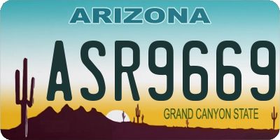 AZ license plate ASR9669