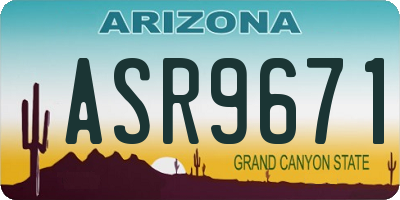 AZ license plate ASR9671