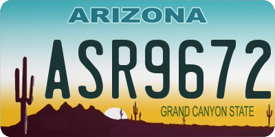 AZ license plate ASR9672