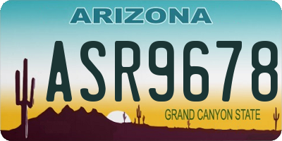 AZ license plate ASR9678