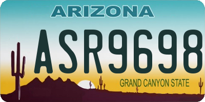 AZ license plate ASR9698