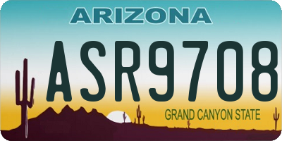 AZ license plate ASR9708