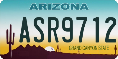 AZ license plate ASR9712