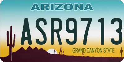 AZ license plate ASR9713
