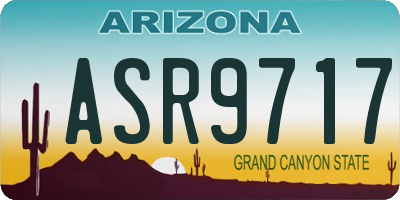 AZ license plate ASR9717