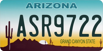 AZ license plate ASR9722