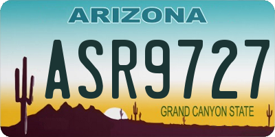 AZ license plate ASR9727