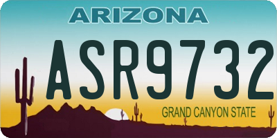 AZ license plate ASR9732
