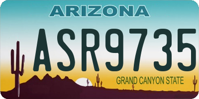 AZ license plate ASR9735