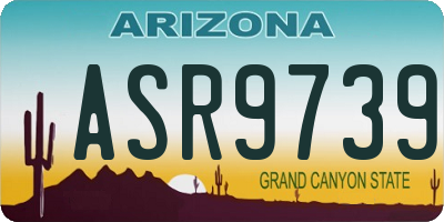 AZ license plate ASR9739