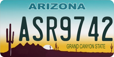AZ license plate ASR9742