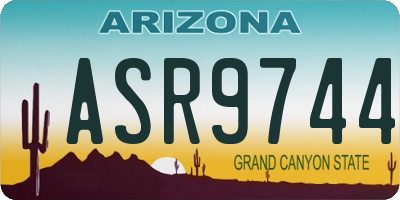 AZ license plate ASR9744