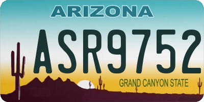 AZ license plate ASR9752