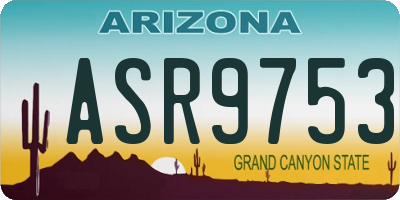 AZ license plate ASR9753