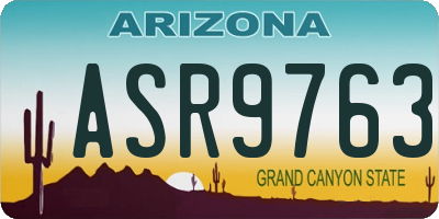 AZ license plate ASR9763