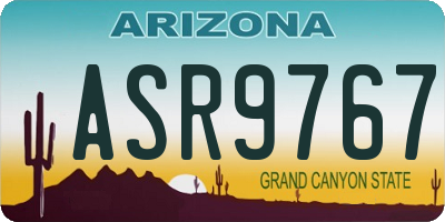 AZ license plate ASR9767